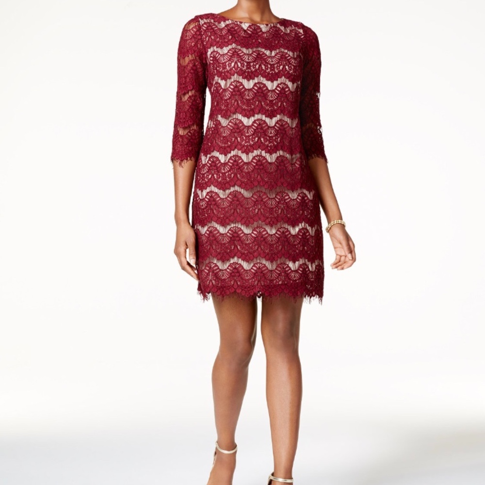 Patterned Shift Lace Dress